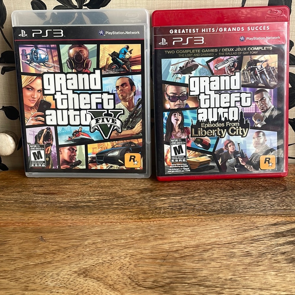 🖤PS3 Grand Theft Auto V5, Grand Theft Auto Liberty City. Rated R Mature